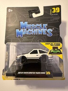 Die-Cast 1983-85 Toyota Sprinter Trueno (AE86) Toy Car - White & Black